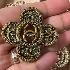 Gold Paris Logo Brooch